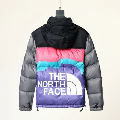 North Face Down Jacket Black And Gray With Logo