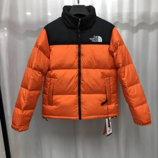 North Face Down Jacket Black And Orange