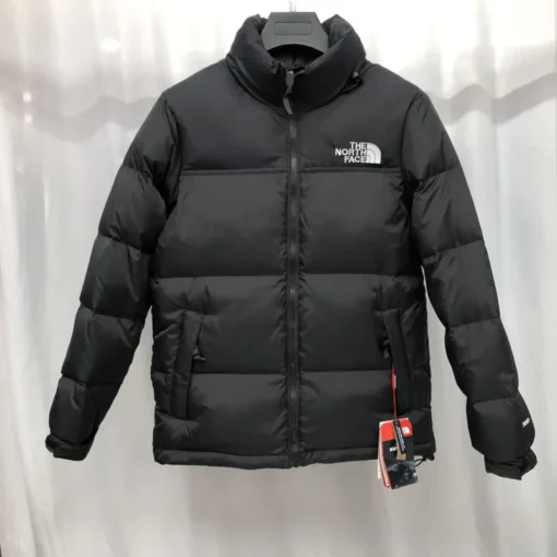 North Face Down Jacket Black And White Logo