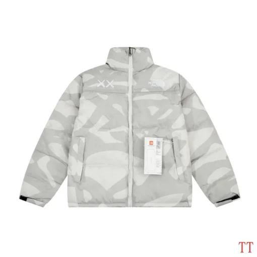 North Face Down Jacket Gray And White