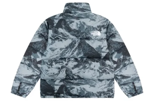 North Face Down Jacket Black And Gray Print