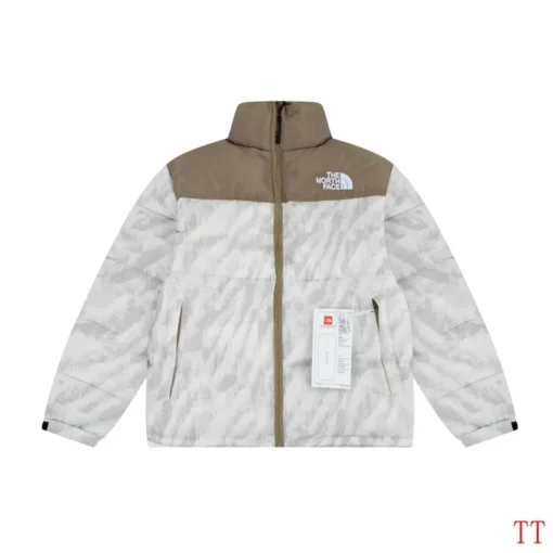 North Face Down Jacket White And Brown