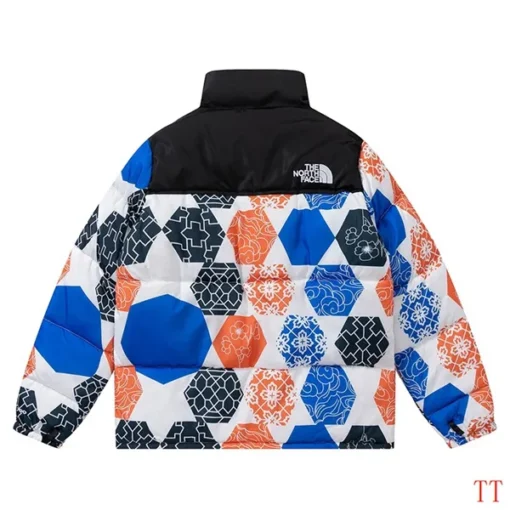 North Face Down Jacket Black And Mix Print