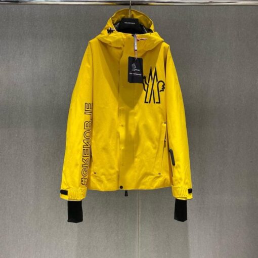 Moncler Jacket Yellow And Black Logo