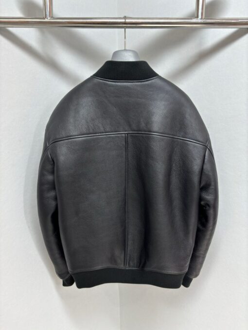 Prada Leather Jacket Dark Grey