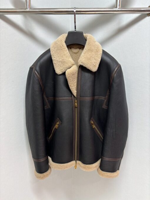 LV Leather Jacket Brown