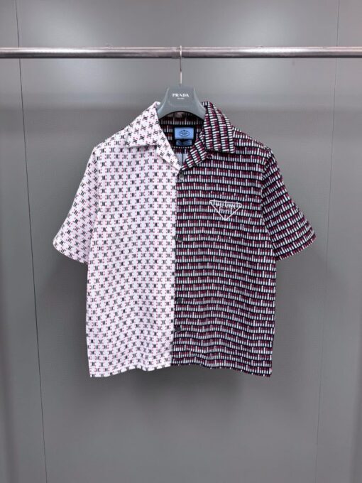 Prada Shirt Two Part White Multi Color