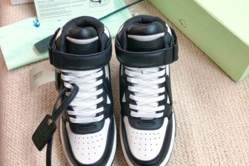 Off White Low Sartorial Stitching Sneaker Black & White