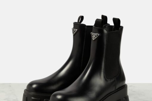 Prada Monolith leather Chelsea Boots