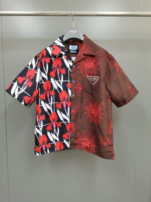 Prada Shirt Two Part Red Multi Color