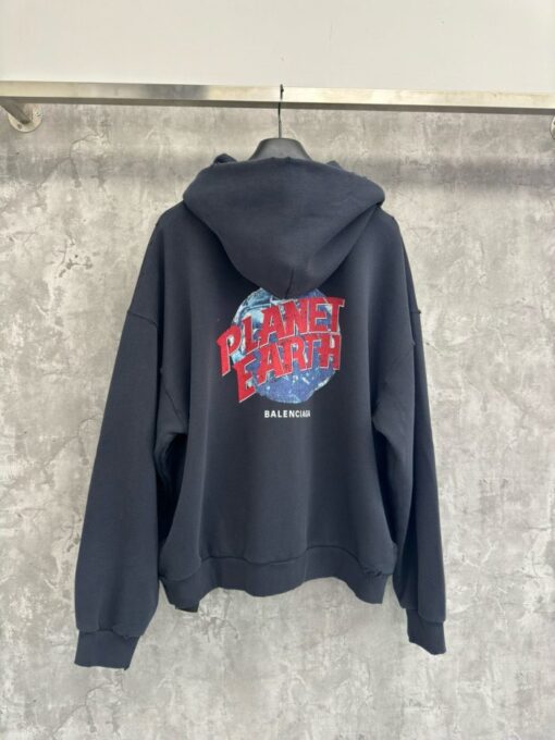 Balenciaga Zip Hoodie Navy Blue