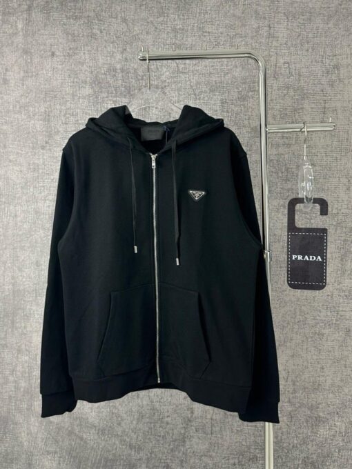 Prada Zip Hoodie Black