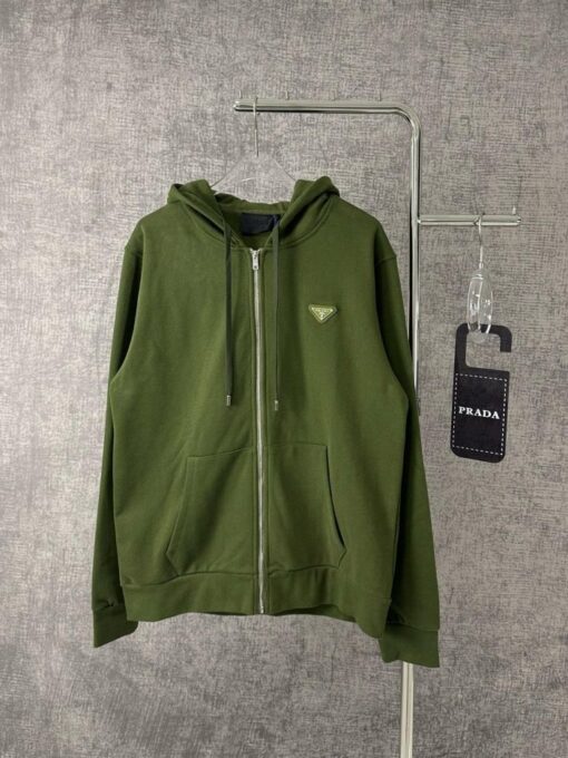 Prada Zip Hoodie Green