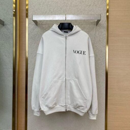 Balenciaga Zip Vogue Hoodie White