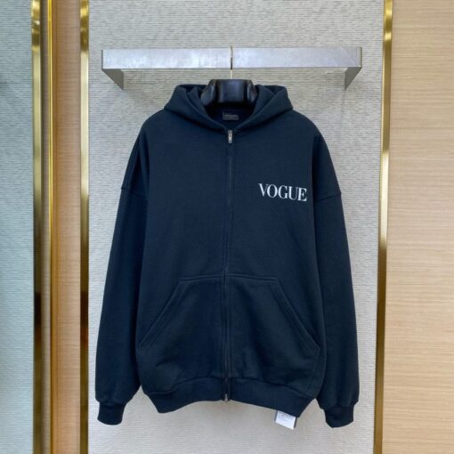 Balenciaga Zip Vogue Hoodie Black