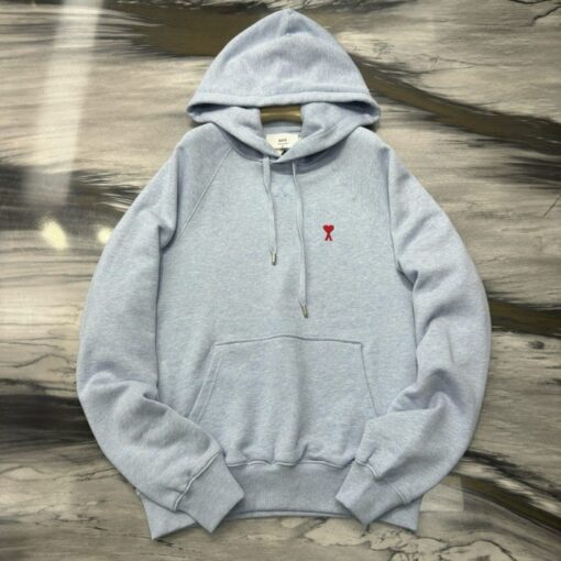 Ami Paris Hoodie White Grey