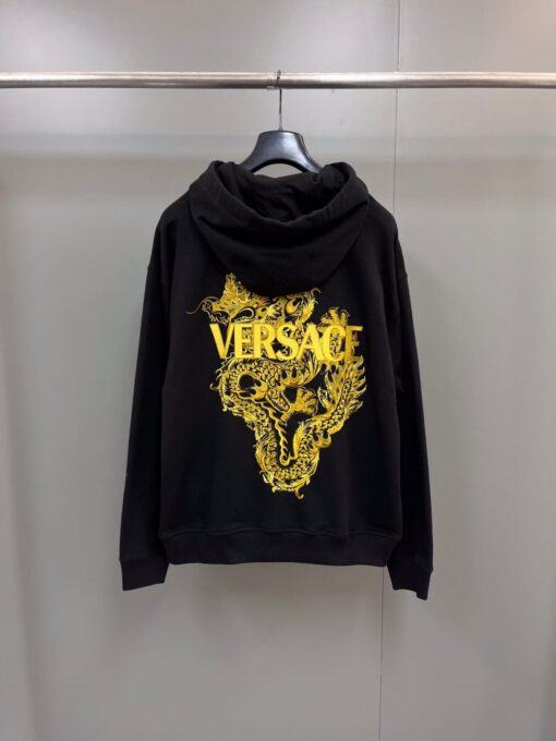 Versace Zip Hoodie Black