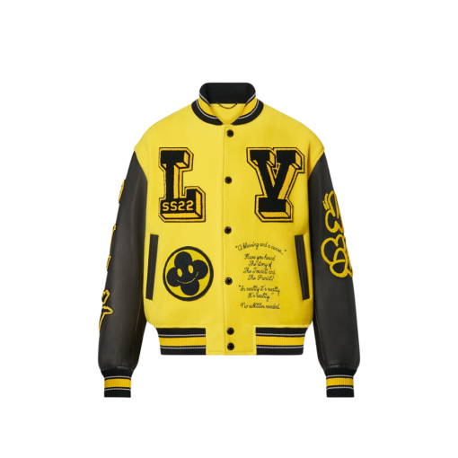 LV Leather Embroidered Varsity Jacket