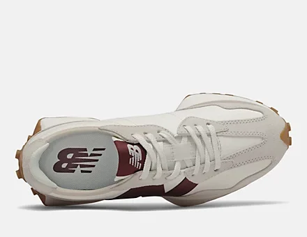 New Balance 327 Shoes Moonbeam with Classic Burgundy