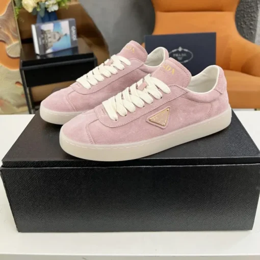 Prada Lane Deer Leather Sneakers Pink