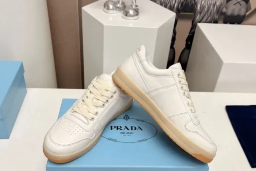 Prada Downtown Nappa Leather Sneaker White