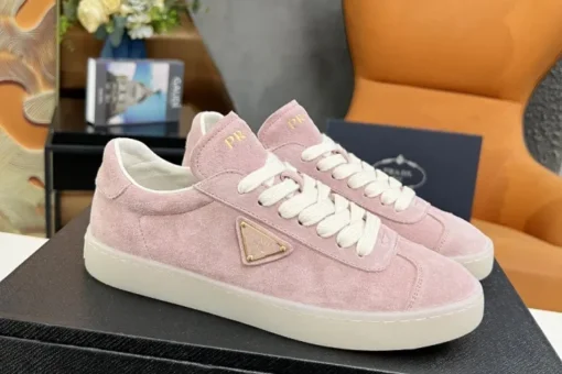 Prada Lane Deer Leather Sneakers Pink