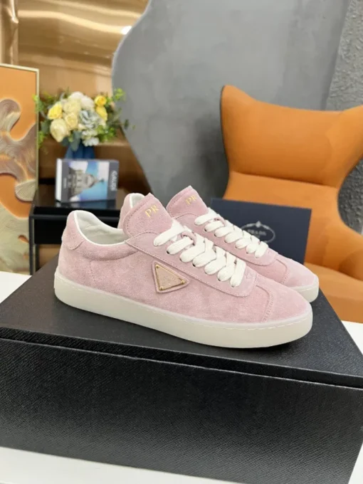 Prada Lane Deer Leather Sneakers Pink