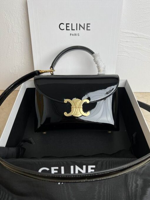 Celine Hand Bag Glossy Black