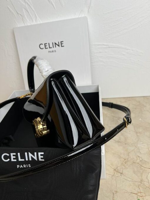 Celine Hand Bag Glossy Black