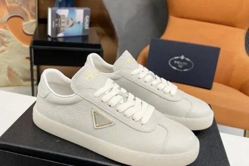 Prada Lane Deer Leather Sneakers Grey