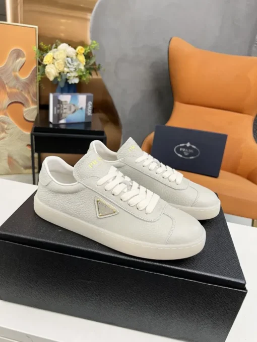 Prada Lane Deer Leather Sneakers Grey