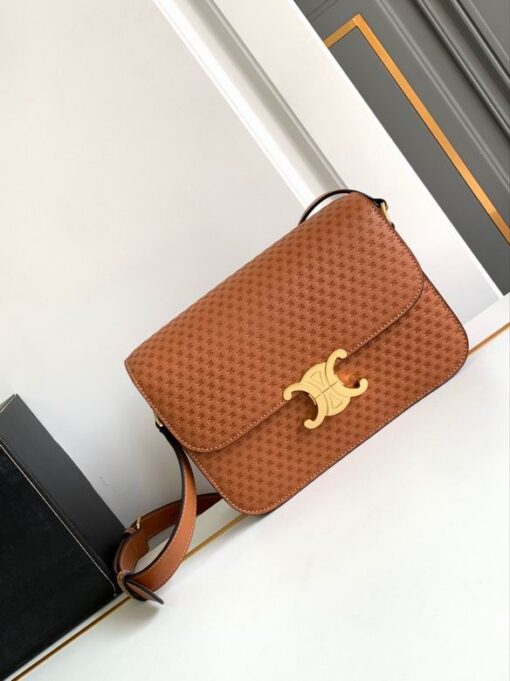 Celine Triomphe Bag Saddle Brown