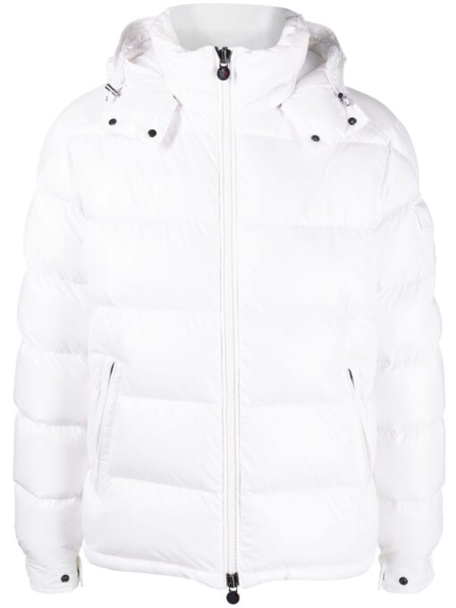 Moncler Maya Hooded Puffer Jacket White