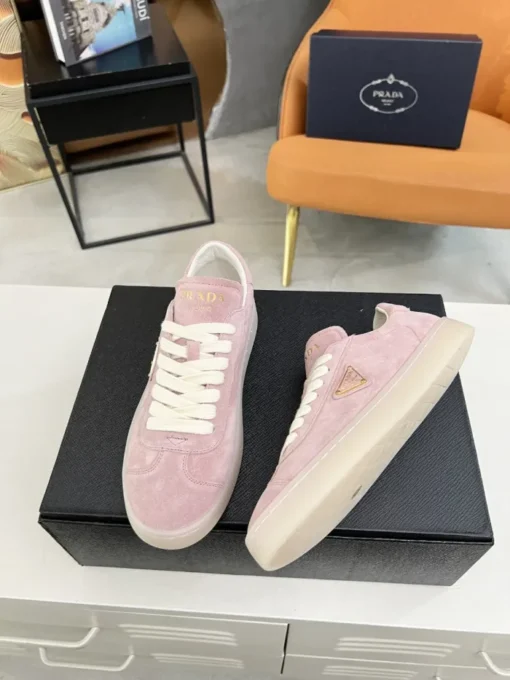 Prada Lane Deer Leather Sneakers Pink