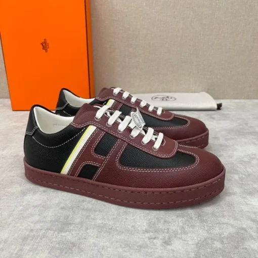 Hermes Boomerang Sneaker Black Maroon