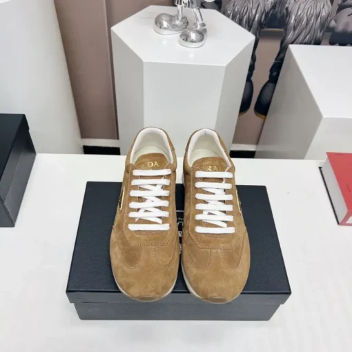 Prada Rank Suede Sports Sneakers Brown