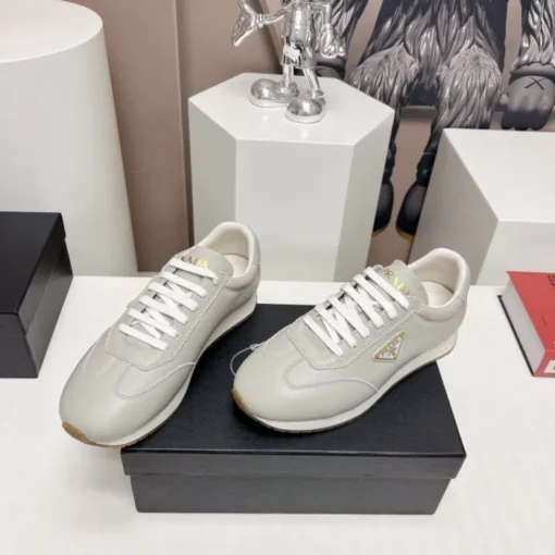 Prada Rank Leather Sports Sneakers Grey