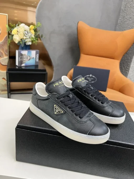 Prada Lane Deer Leather Sneakers Black