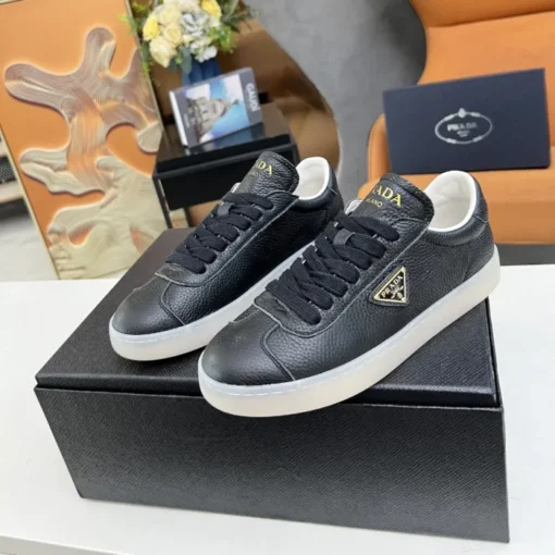 Prada Lane Deer Leather Sneakers Black