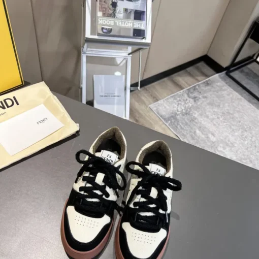 Fendi Match Low Top Sneaker Black White