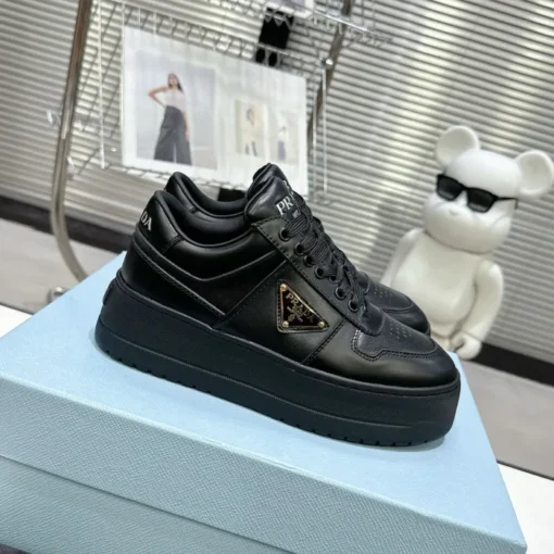 Prada 2024 New Downtown Bold leather Sneaker Black