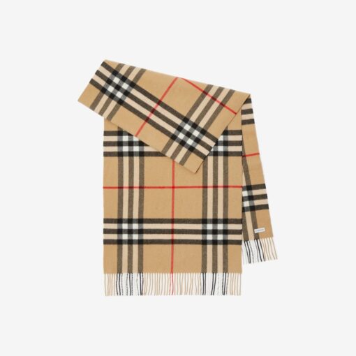 Burberry Wide Check Cashmere Scarf Beige