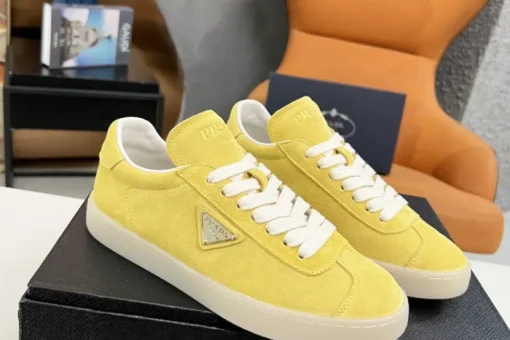 Prada Lane Deer Leather Sneakers Yellow