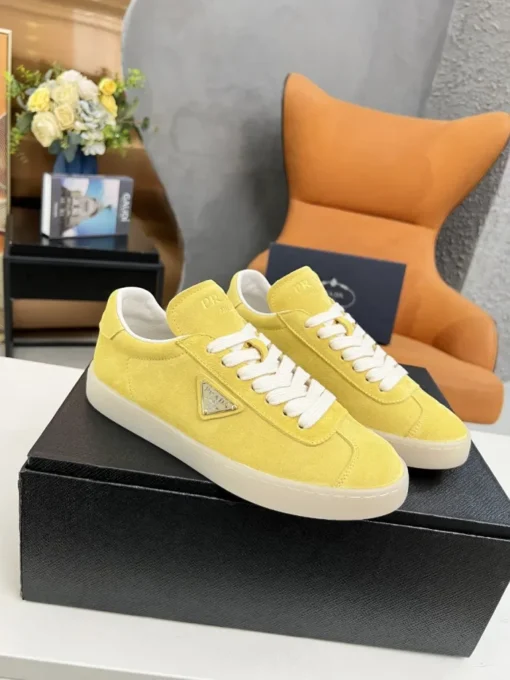 Prada Lane Deer Leather Sneakers Yellow