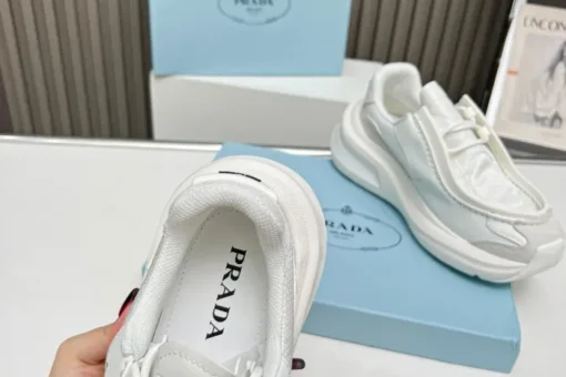 Prada 2024 New Systeme brushed leather dad Sneaker White