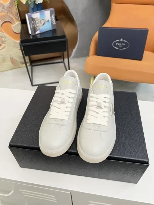 Prada Lane Deer Leather Sneakers Grey