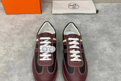 Hermes Boomerang Sneaker Black Maroon