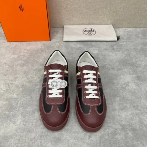 Hermes Boomerang Sneaker Black Maroon