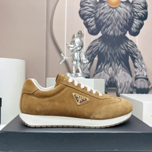 Prada Rank Suede Sports Sneakers Brown