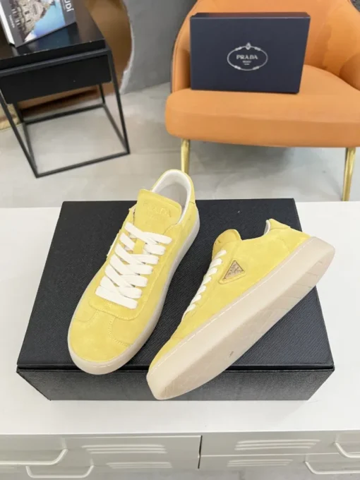 Prada Lane Deer Leather Sneakers Yellow